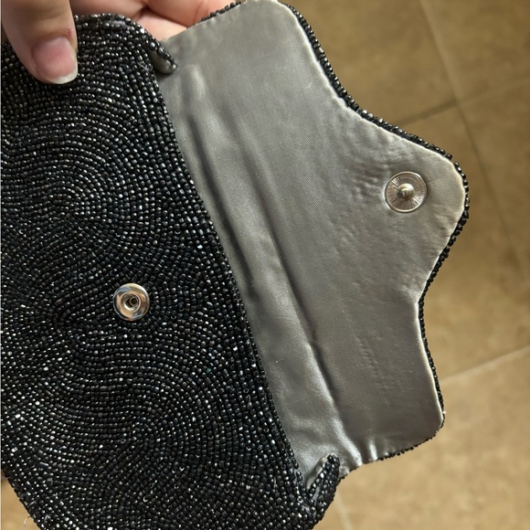 VINTAGE Handmade, hand beaded, black clutch. Made in Belgium, by Walborg - Picture 6 of 14